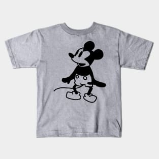 Cute Mouse in Steamboat Willie 1928 Kids T-Shirt